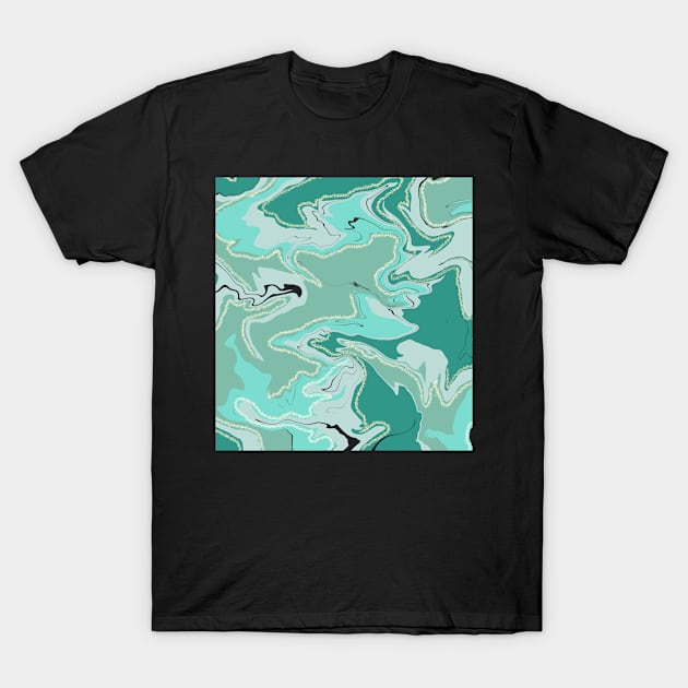 Light blue marble design - teal marble pattern T-Shirt by Alice_creates